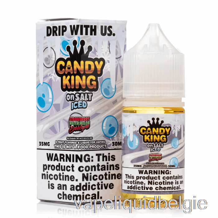 Vape België Ijskoude Aardbei Watermeloen Bubblegum - Candy King Op Zout - 30ml 50mg